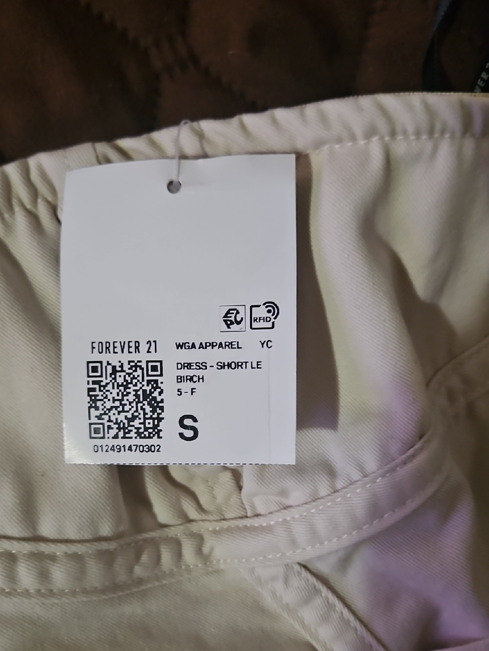 💥Sale💥NWT Forever 21 Strapless Cargo Mini Dress in Beige - Picture 5 of 5